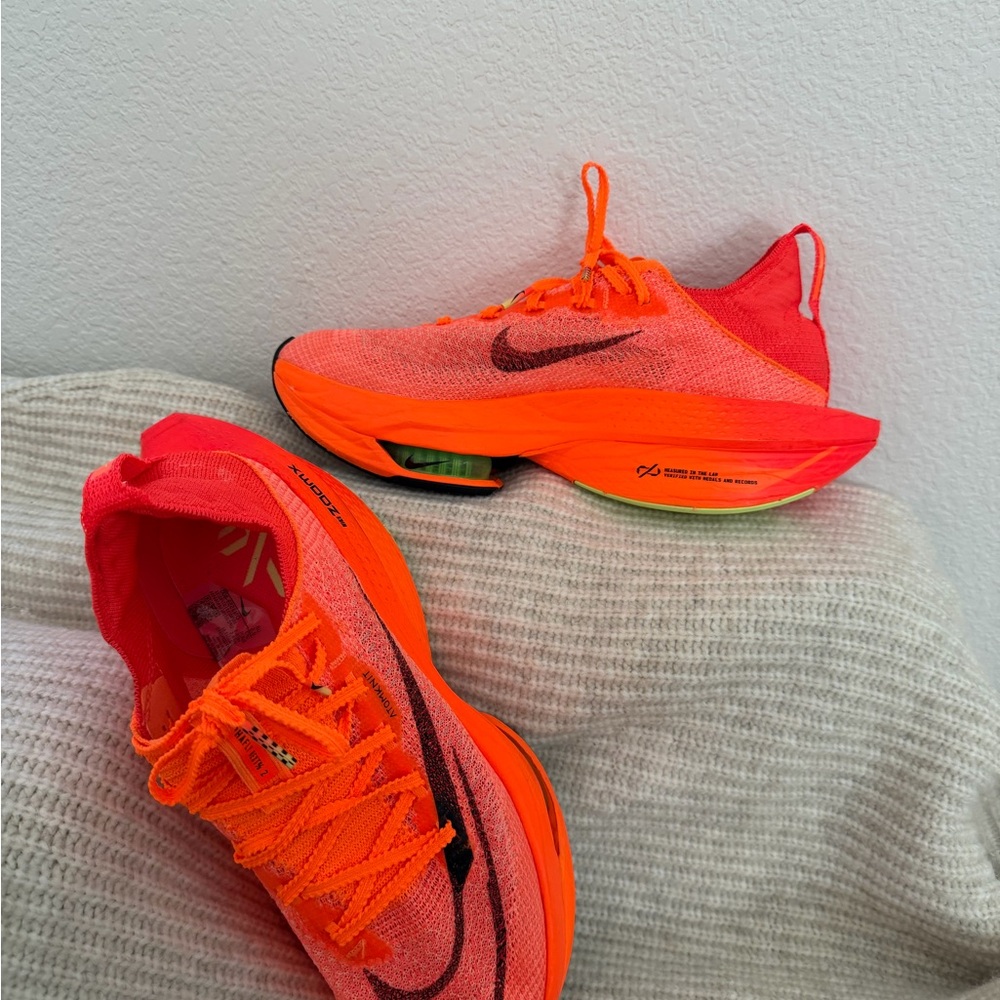 Nike Air Zoom Alphafly Bright Orange Athletic Shoes - Picture 7 of 8